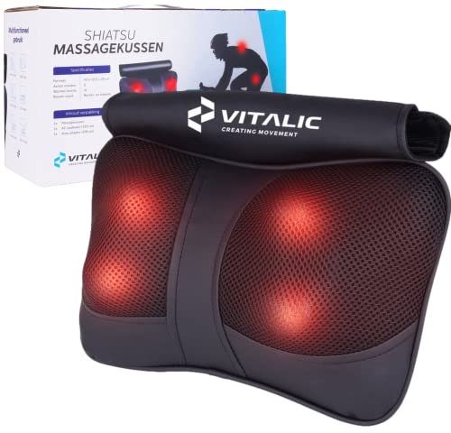 Cuscino massaggiante Shiatsu Premium per collo e schiena doloroso - Dispositivo massaggio al collo - Dispositivo massaggio alla schiena - massaggio | Vitalic