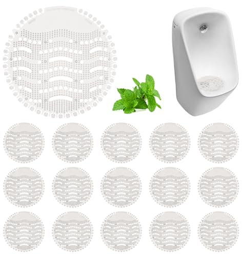 Ecrans Pour Urinoir, 16 Pièces Filtre D'urinoir Avec Parfum, Desodorisant Urinoir, Spatter-Less Grille Urinoir, Ecran Pour Urinoir,Filtres Pour Urinoir,Grille Urinoir Filtre Pour Hôtels Bureaux,blanc