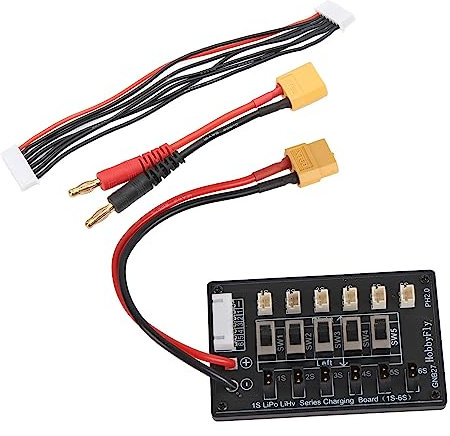 Agatige 1S Battery Parallel & Series Charging Board, Lipo Battery Balance Charger, 6S Battery Pack, XT60 Plug, 3.7V DC