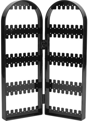 SOFPLATE Espositore Portagioie in Acrilico con 120 Foro e 2 Ante Portaorecchini in Acrilico Nero in Plastica A 5 Livelli per La Vendita al Dettaglio per Riporre Gli Orecchini Organizer per Ve