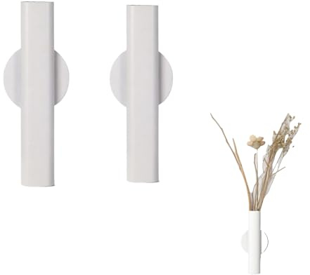 2 Piezas Pared de Tubo de Flores, Metal Autoadhesivo Soporte, Moderno Soporte, Decoración para el Hogar para Porche, Hogar, Oficina