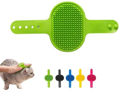 Qytskoow Grooming Strap Silicone Pad Green Premium For Cats & Dogs,Adjustable Cat Self Groomer Brush, Multifunctional Cats Combs Massager for Climbing Frames Table Legs