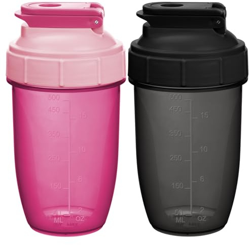 Alaoo Proteinshaker, proteinshakerflaska, fitnessshaker med 1 plastmixboll, BPA-fri och läckagesäker proteinshaker med mätskala för proteinpulver och proteinshakes