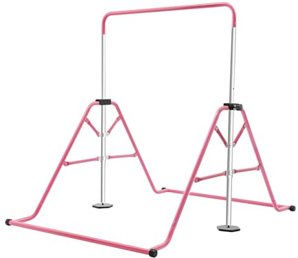 yikmid Barre de gymnastique pour enfants pliable, barre de gymnastique avec hauteur réglable de 115-155 cm, barre de gymnastique extensible, barre de gymnastique horizontale pour l'intérieur et