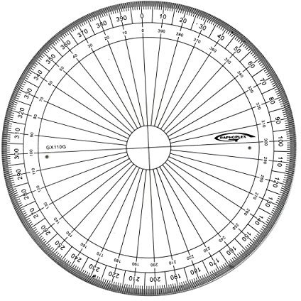 Graphoplex - Transportador circular (400 grados, sistema centesimal, 10 cm)