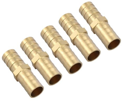 Lot de 5 raccords droits en laiton barbelé pour tuyau d'eau 6/8/10/12/14/16/20 mm (10 mm)