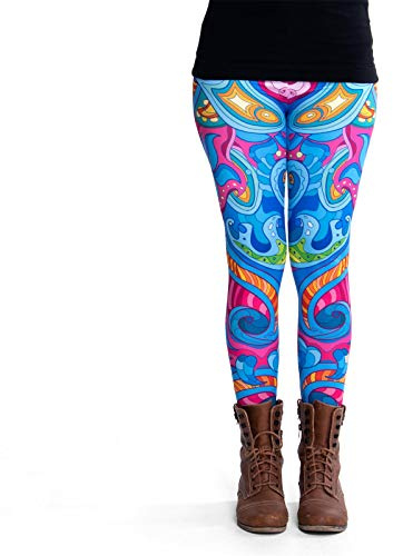 cosey - Bunte Bedruckte Motiv-Leggings (Einheitsgröße) - Design Kaleidoskop