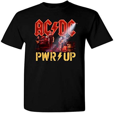 AC/DC PWR UP Herren-Shirt - Power Up Fan-Shirt - 100% Baumwolle - Langlebig und robust - Rundkragen - Kurzarm - Schwarz - L