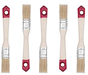 HARDY WORKING TOOLS Set de Pinceaux Plats 5 Pièces - 20 mm de Largeur, Manche en Bois, Série *40* pour Vernis, A0202-400507