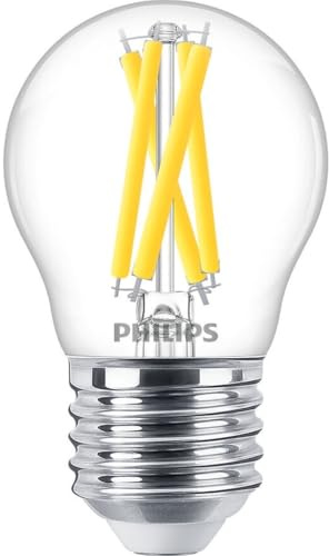 Philips Classic: LED ljuskälla, 40W, E27, P45, Klart glas, 2700 kelvin, dimbar i färgtemperatur, CRI 90