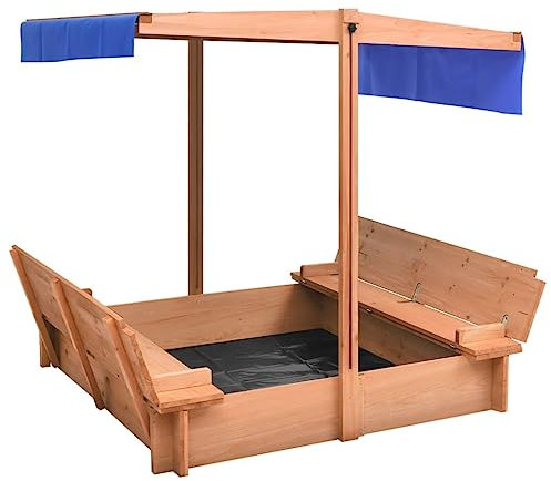 vidaXL Sabbiera con Tetto in Legno di Abete 112x112x112 cm