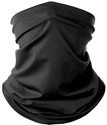 Bandana Face Covering,Balaclava Face Mask for Men Women,Motorcycle Cycling Neck Warmer Snoods,Multifunctional Headwear,Neck Gaiter Scarf UV Dust Wind Protection (Black)