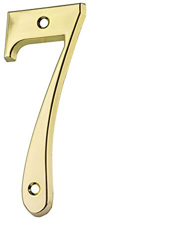 Hausnummer/Straße, zum Anschrauben, Gold, 3D-Optik, Nr. 7