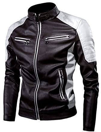 Chaqueta Protectora De Moto Motocross Para Mujeres Y Hombres, Chaqueta De Cuero Para Hombre Chaqueta De Cuero Térmica Vintage Con Cuello Alto Muchos Bolsillos Chaqueta De Moto