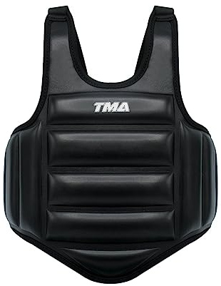 TMA Kids Boxing Belly Pad Chest Guard MMA Body Protector Martial Arts Rib Shield Armour Taekwondo Training (10 to 15 Year Old)