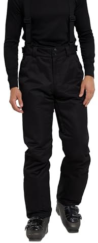 Mountain Warehouse Interstellar Mens Waterproof Ski Pants - Breathable & Thermal Tested Sallopettes with Scuff Guards & Snow Gaiters - Winter Skiing, Sports, Walking Black 3XL