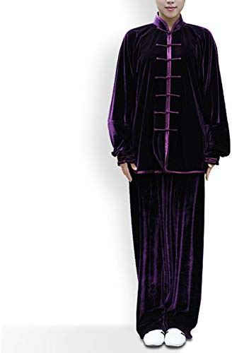 SUNMME Tenue martiale en Velours doré pour Femmes, Uniforme de Tai Chi à Manches Longues de Kung Fu pour Hommes, adapté aux Exercices matinaux Wing Chun Taekwondo