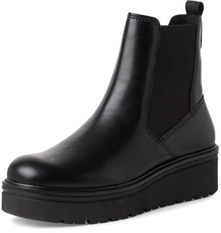 MARCO TOZZI Damen Chelsea Boots mit Plateau mit Reißverschluss, Schwarz (Black), 39 EU