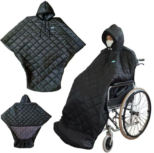 DEJIN Fleece Lined Full Body Wheelchair Cover, Winter Thicken Wheelchair Warmer Blanket With Zipper For Leg Full Body Warm For Elderly Patients And Disabled