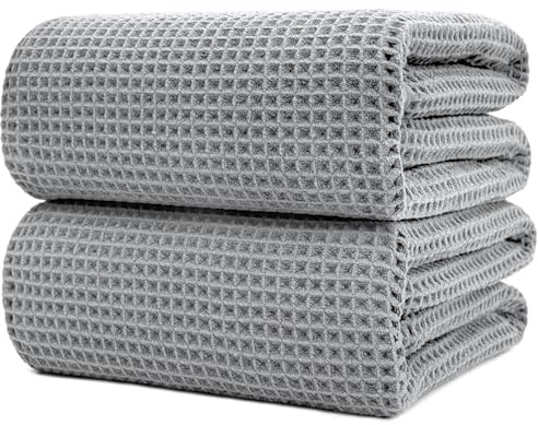 POLYTE Badlakan XL Mikrofiber Våffel 430 GSM, Set, 88,9x177,8 cm