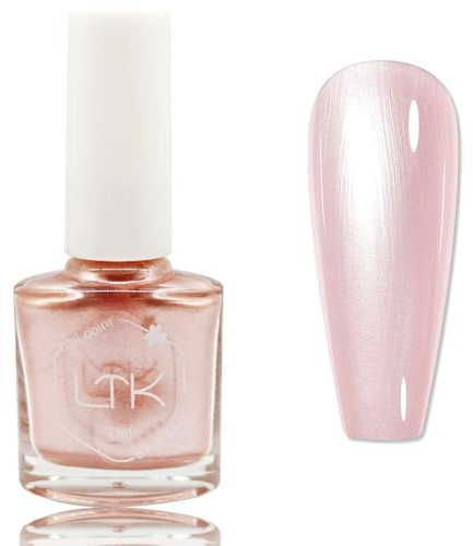 Pearl Nail Polish - Pearlescent Pink Nail Vanish - Shimmer Holographic Mermaid - Pearlescent Shell Glitter Light Pink Nail Varnish - Quick Dry Glimmer Nail Art Varnish All Seasons