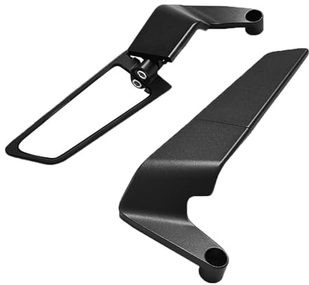 ipow Rétroviseurs Moto Universels Réglables - Design Furtif Réglable 180° - Compatible Kawasaki Z650 Z900 Z1000, KTM Duke 390 790 1290, Yamaha MT07 MT09 et Autres Modèles Naked