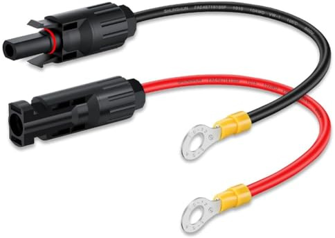 Lot de 2 câbles de connexion solaire pour systèmes photovoltaïques, cordon d'extension étanche avec terminal pour une connectivité améliorée (50 cm)