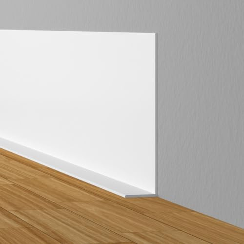 Raycity Vinyl Baseboard Trim, 5 Inch x 20 Feet Peel and Stick Rubber Baseboard Molding Trim, Wall Cove Base Board for Floor