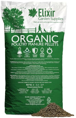 Elixir Gardens Poultry Manure Pellets 20Kg Fertilizer | Can treat over 500sqm