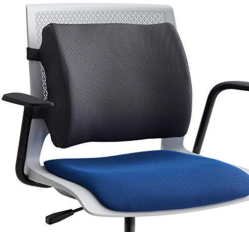 Linenspa Lendenkissen, Stützkissen aus Memory Foam, Lordosenstütze für Auto, Büro und Zuhause, Schwarz