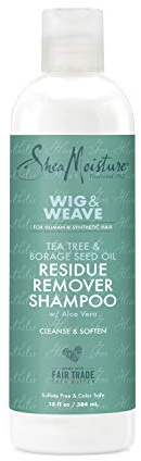 SheaMoisture Residue Remover Shampoo for Synthetic and Natural Hair, Tea Tree and Borage Seed, Sulfate Free Clarifying Shampoo, 13 Oz