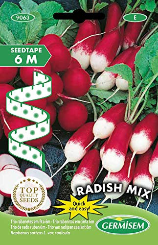 Germisem Radish Mix Semillas de Rábano en Cinta de 6 m, EC9063