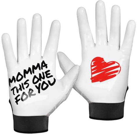 SLEEFS Football Receiver Gloves [1 Pair - Large/L] - No Slip, Crazy Sticky Silicone Grip - Youth and Adult Sizes - Momma This One for You