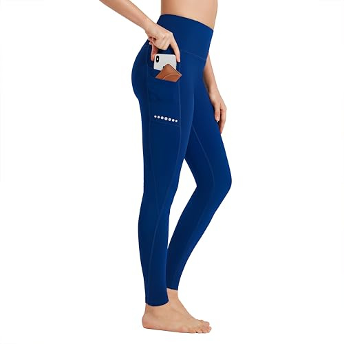 BAYGE Leggings Deportivos Térmicos Mujer Cintura Alta Fleece Forrado Impermeable Opaco Control Vientre Ajustado Slim Fit Yogahose Pantalón Deportivo Sweathose Fitness con Bolsillos