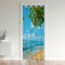 Ocean Beach Doorway Curtain Privacy Insulated Thermal Curtains for Bedroom Hawaiian Marine Palm Tree Strong Door Cover Curtain Mat Room Divider Curtain Cover Blackout Curtain 86x203cm 1 Panel