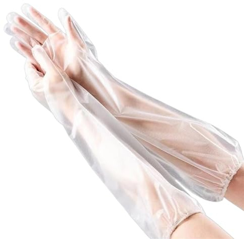 Hipifans Long Sleeve Cleaning Gloves, 10Pcs/Set Reusable & Waterproof Protective Rubber Gloves for Household Duties, Kitchen, Dishwashing, Gardening - 23.6 Inch