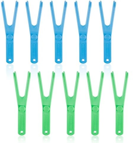 FUIPVGI 10 Stück Zahnseidenhalter, Zahnseide Halter Zahnseide Ersatzhalter Zahnseidegriff, Dental Floss Holder, Wiederverwendbare Zahnseide Halter für Familie, Reisen, Mundhygiene