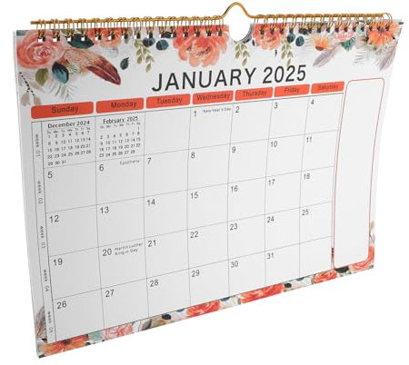 STOBOK Hängender Monatskalender Mit Großen Blumenmotiven Wandkalender Für Tägliche Planung Für Zuhause Und Büro Praktische Notizen Und Übersicht