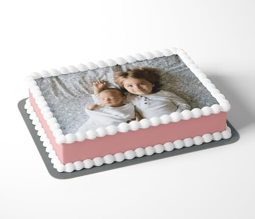 Own Image, Photo or logo Edible Cake topper Personalised Icing or Wafer Rectangle A4 or A3
