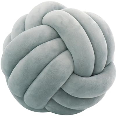 Knotenkugelkissen – Kurzes Plüschtier aus weichem Samt, Knotenkissen, handgefertigtes rundes Kissen mit drei Strängen, weiches Kissen für Sofa, Bett, Büro, Schlafzimmer, Dekoration
