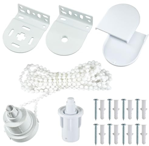 Selyse 32 mm Roller Blind Fittings Repair Kit with Clamping Support, Chain Holder and Screws for Window Blinds and Blinds, Replacement Parts for Roller Blind Couplings and Blackout Roller Blinds
