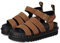 Dr. Martens Platform Sandals with Straps, Light Brown Leather, Black Thick Sole, Adjustable Buckle, Desert Brown, 6 UK