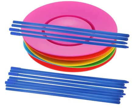 VICASKY Jonglierteller 6 Stück Spielzeug Zirkus-Requisiten Bunte Teller und Stäbe Sicher für Jungen Mädchen und Erwachsene