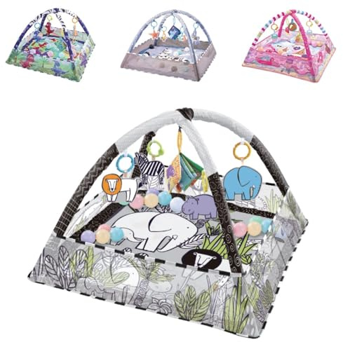 Kikkaboo, arco di gioco, coperta per gattonare 2 in 1, 18 palline da gioco, colori:grigio