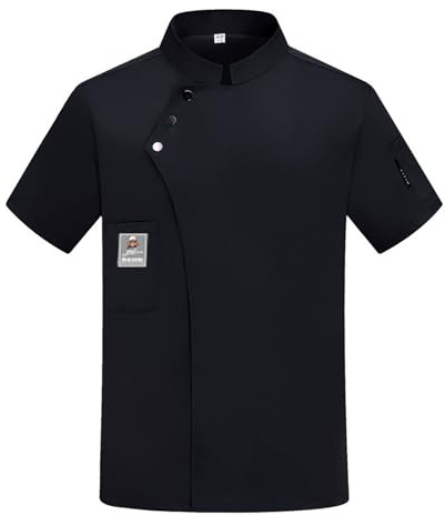 Foweknow Chaqueta de cocinero unisex chaqueta de chef para mujer y hombre, chaqueta de jefe de manga corta para hombres y mujeres, ropa de trabajo, ropa de cocina, ropa de cocina, camisetas