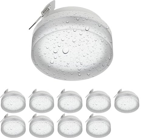 ledscom.de 10 unidades Plafón IPLY, IP44, blanco mate, redondo, incl. bombilla LED GX53, 560lm, blanco