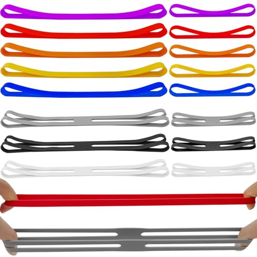 Set di 16 elastici in gomma siliconica, resistenti, 2 tipi, riutilizzabili, per cucinare, libri, ufficio, borse (10 cm/20 cm)