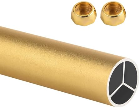 Asta appendiabiti in alluminio oro opaco resistente, 50 cm, tubo per appendere armadi e indumenti appesi