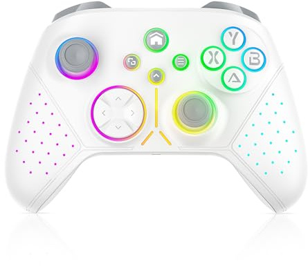 Gamrombo Wireless Controller für Xbox Series X|S, Xbox One, PC, iOS/Android,Bluetooth Kabelloser Gamepad mit RGB Lighting, Dual Vibration, TURBO, Macro, 3,5-mm-Audiobuchse