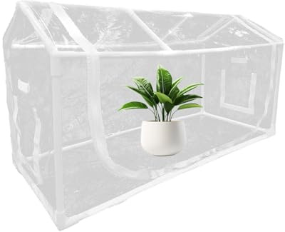 Mini-växthus inomhus | Genomskinligt växthus med fönster, blomstertält med dragkedja | lämplig för krukor uteplats bakgård trädgårdsarbete vinter och hemmaplantering